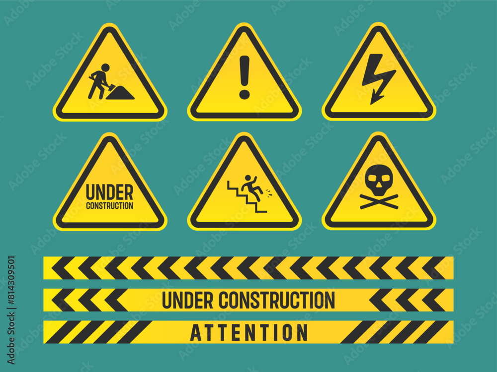 Warning Safety Signs Under Construction Warning Safety Signs Under Construction