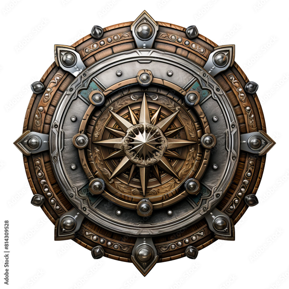 A highly detailed compass made of metal with a golden glow.