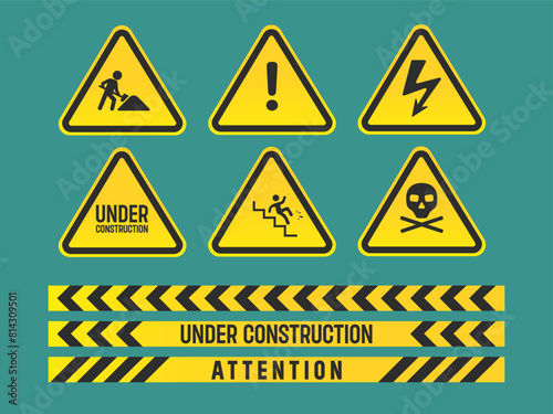 Warning Safety Signs Under Construction