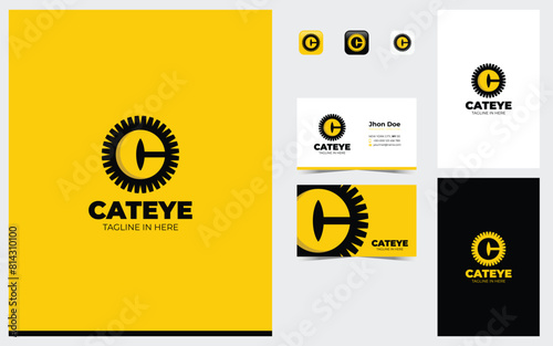 Lettermarks logo C forming cat eye that are staring sharply