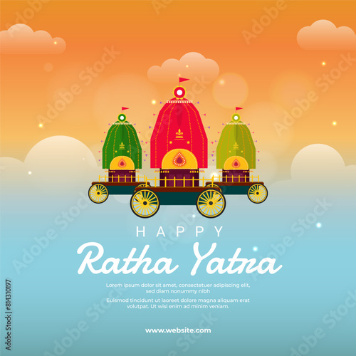 Flat rath yatra illustration