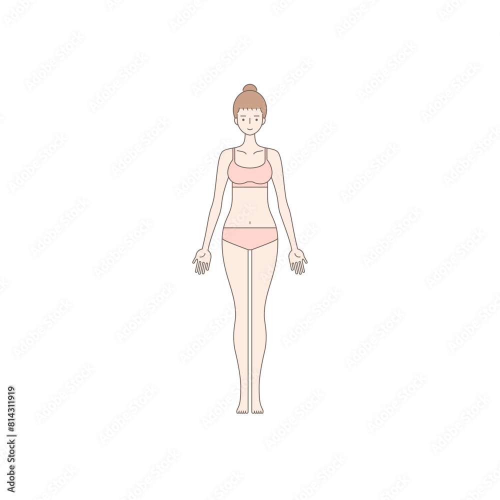 女性のイラスト フィットネス 美容 全身 女性のイラスト フィットネス 美容 全身