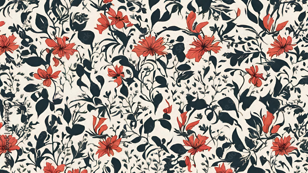 Watercolor Flowers Unique Patterns Background Watercolor Flowers Unique Patterns Background