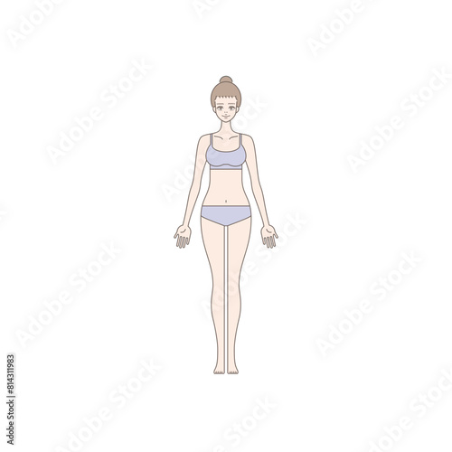 女性のイラスト フィットネス 美容 全身