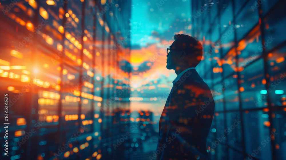 Fototapeta premium A contemporary office space featuring stylish leather chairs, wooden accents, and lush indoor plants.