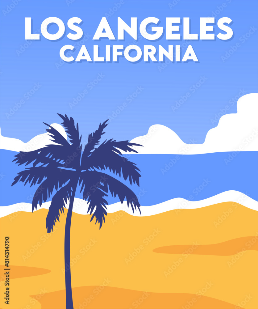 Fototapeta premium los angeles california with blue skies and beautiful beach views