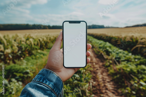 Hand Holding Smartphone  Mockup Template