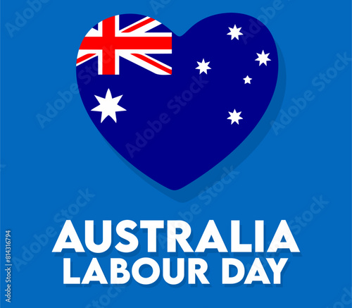 happy australian workers day with australian flag