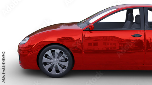 red car without background, 3d illustration