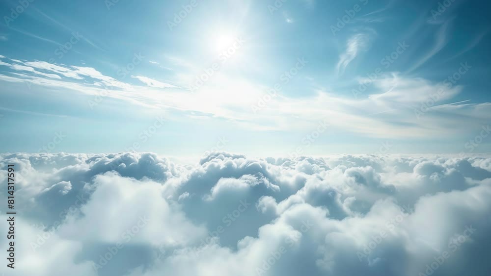 sky background with white clouds on a foggy. seamless looping overlay 4k virtual video animation background sky background with white clouds on a foggy. seamless looping overlay 4k virtual video animation background