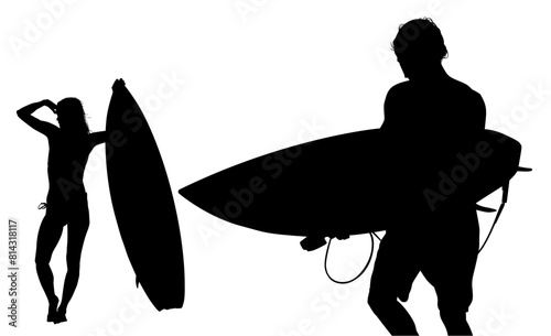 surfistas, contraluz, vector, tabla, surf, mar, atardecer, mujer surfista, silueta, tablista, ilustracion, arte surf, rosa, surfista en la playa, chica surf, mujer