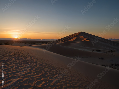 El sol se pone sobre las dunas del desierto