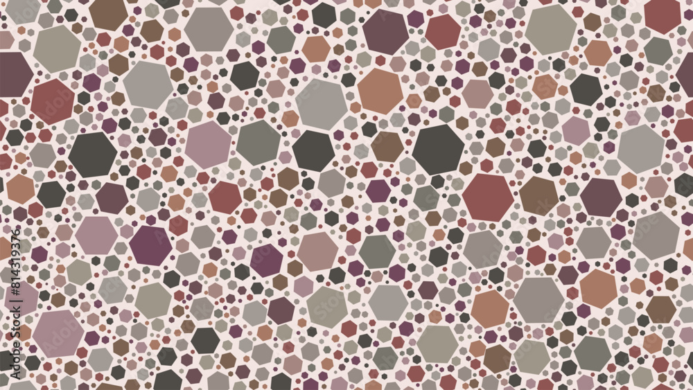 Hexagon honeycomb terrazzo marble stone tile or terazo mosaic floor, vector pattern. Terazzo texture background of honeycomb mosaic with hexagon marble or ceramic fragments for terrazzo floor tile Hexagon honeycomb terrazzo marble stone tile or terazo mosaic floor, vector pattern. Terazzo texture background of honeycomb mosaic with hexagon marble or ceramic fragments for terrazzo floor tile