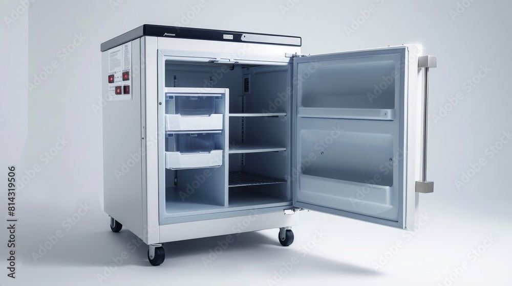An image of a medical-grade freezer for storing sensitive biologicals