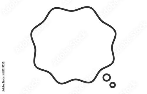 考え中のシンプルなもやもやふきだし【ベクターイラスト素材】
