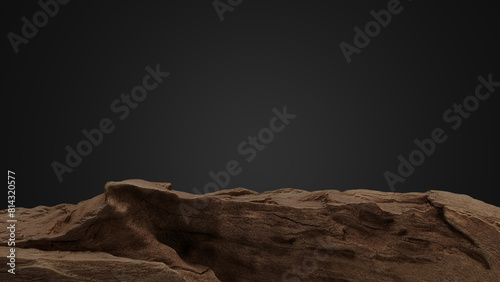 3D product background. 3D realistic old wooden stand for cosmetic and product presentation 3D rendering, illustration.