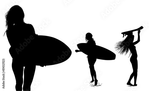surfistas, contraluz, vector, tabla, surf, mar, atardecer, mujer surfista, silueta, tablista, ilustracion, arte surf, rosa, surfista en la playa, chica surf, mujer