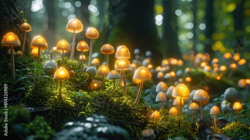Enchanted Forest with Glowing Mushrooms 