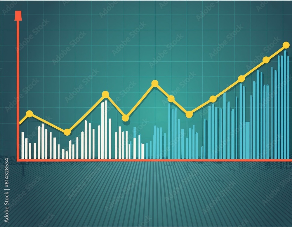 business graph with arrow