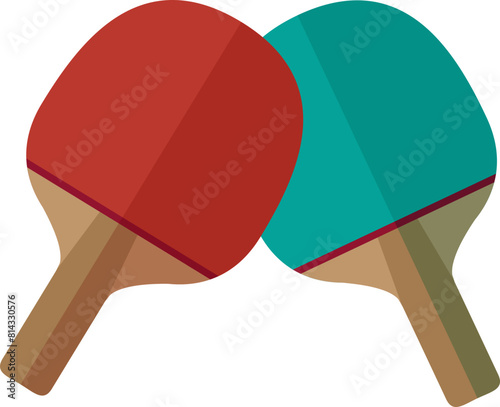 2 ping pong rackets flat vector icon