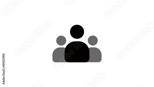 animated group icon on a white background
