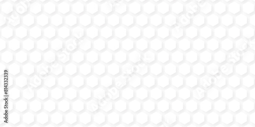 White and grey hexagon background. Realistic abstract honeycomb background. Abstract design element with geometric background of hexagons shape pattern. Vector illustration