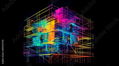 Futuristic Scaffolding Symbolizing Framework and Support of Construction
