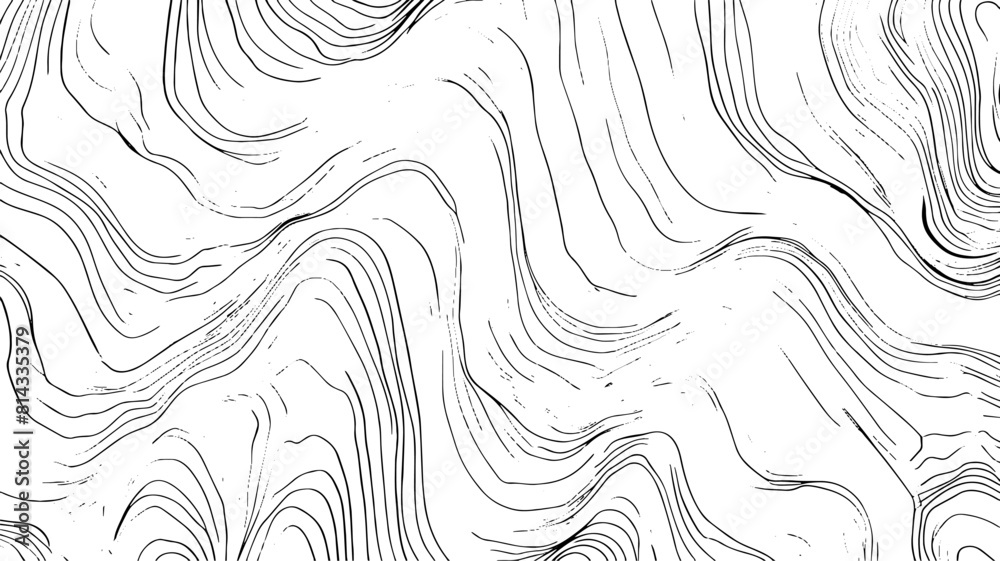 Black hand drawn wavy line drawing pattern. Minimalist wave outline curve background. Creative curve line wave texture background. Black hand drawn wavy line drawing pattern. Minimalist wave outline curve background. Creative curve line wave texture background.