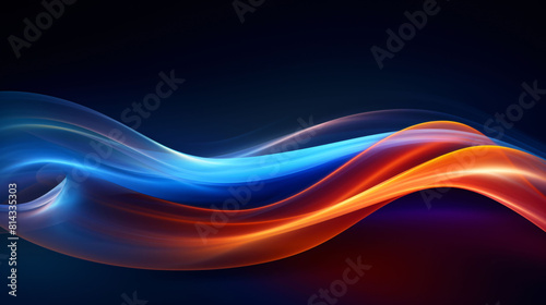 Abstract light background, realistic neon lines background illustration design