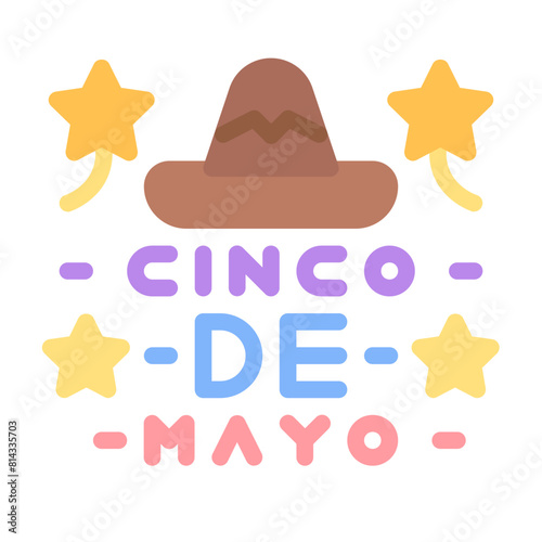 Cinco De Mayo Icon With Flat Color Style