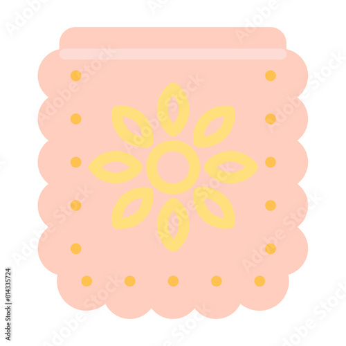 Pierced Icon With Flat Color Style