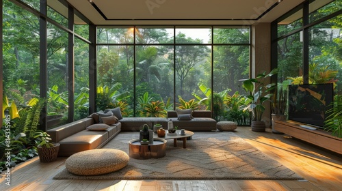 The Garden room of a beautiful bright modern style house.