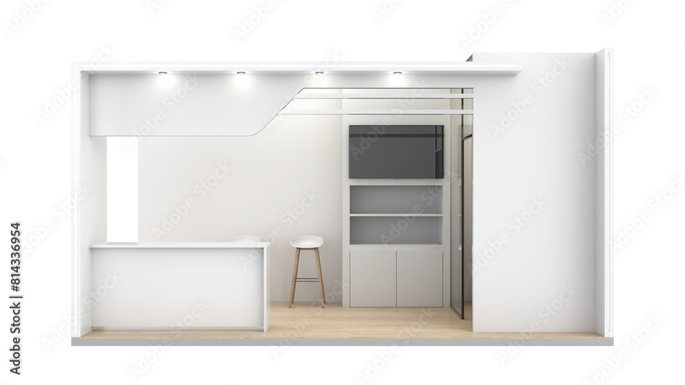 White png exhibition stand, 3D render White png exhibition stand, 3D render