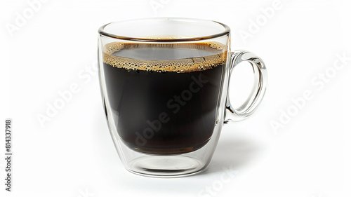 glass cup with black coffee