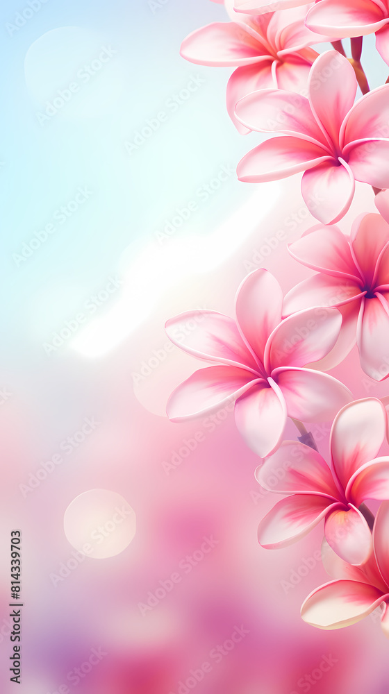 Fototapeta premium Beautiful pink flowers with blurred background