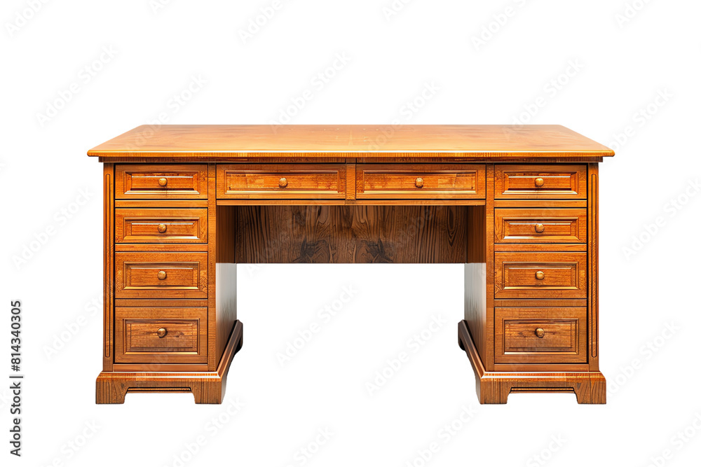Wooden table isolated on transparent background with chair and desk in vintage style Wooden table isolated on transparent background with chair and desk in vintage style