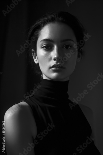 Black and white portrait of a woman