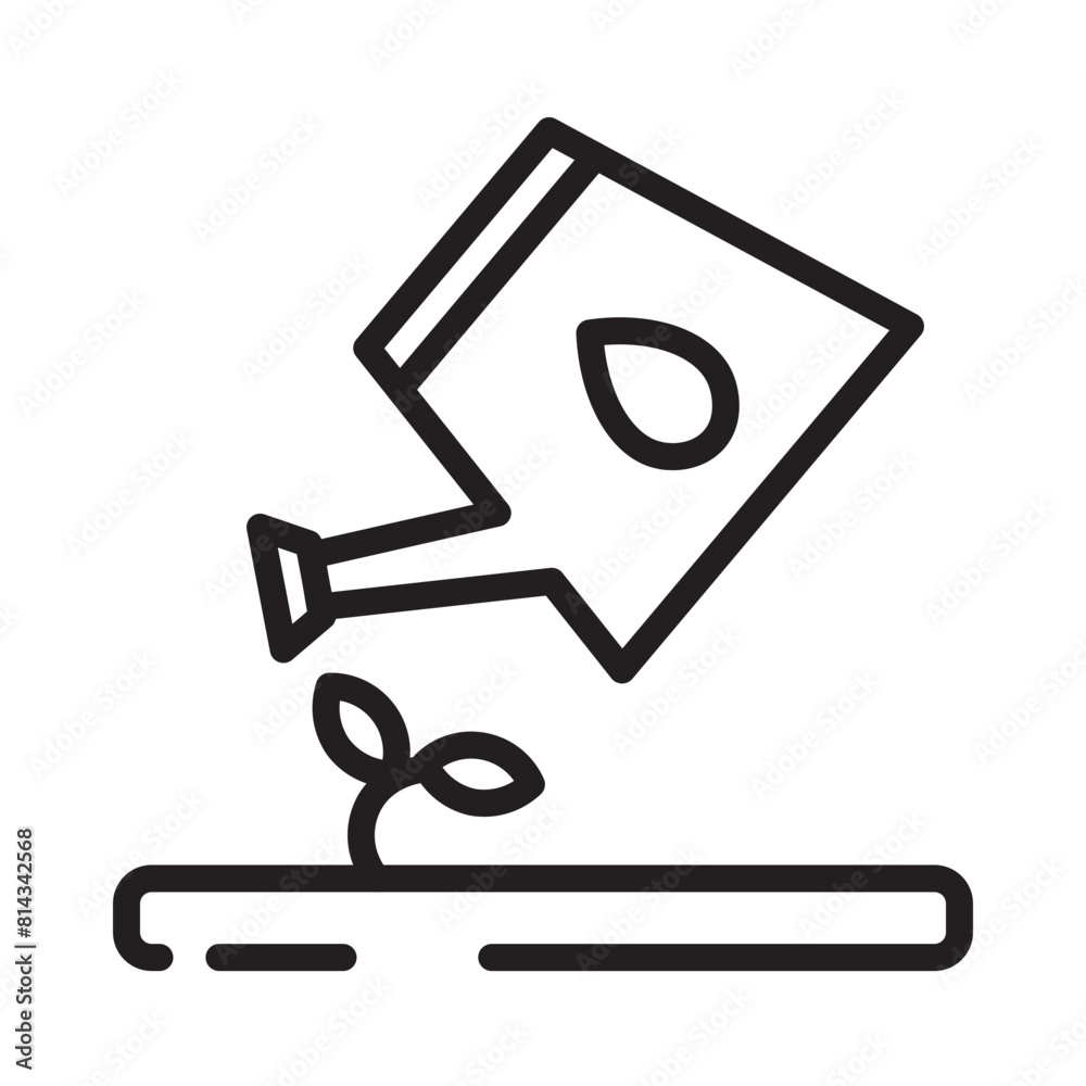 Can Gardening Plant Line Icon Can Gardening Plant Line Icon