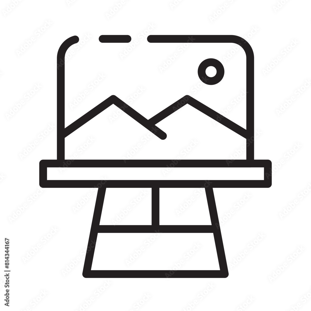 Art Artist Canvas Line Icon Art Artist Canvas Line Icon