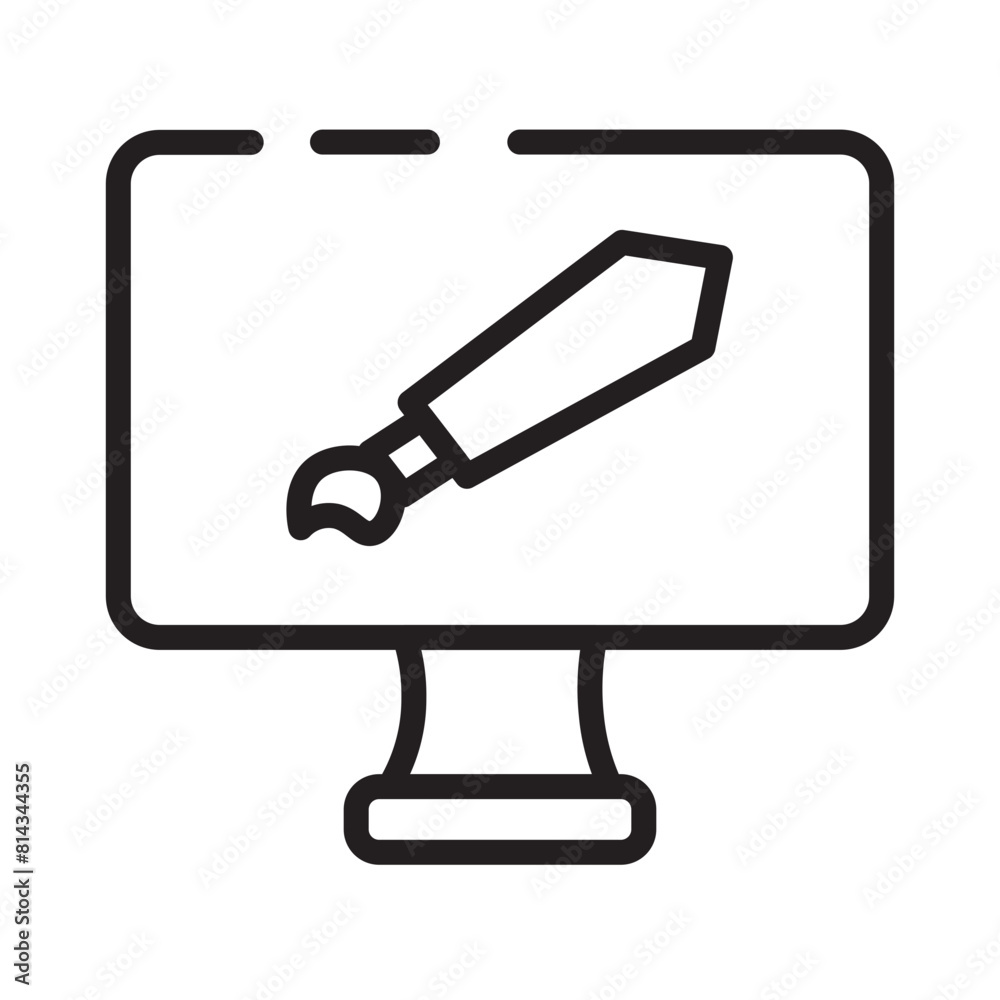 Art Design Digital Line Icon Art Design Digital Line Icon
