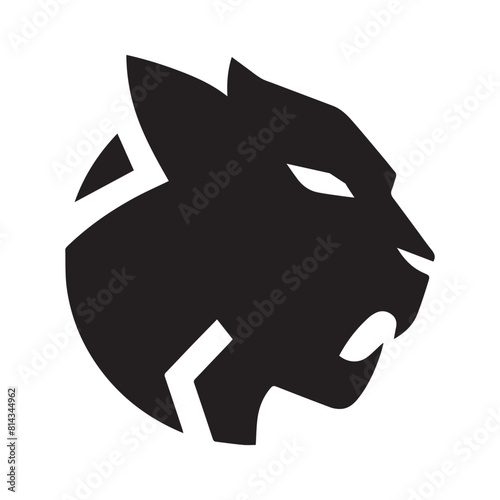 Minimalist black panther logo