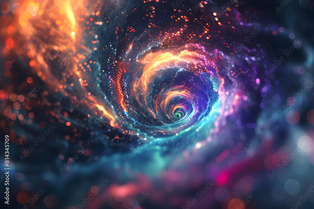 Psychedelic Journey through a Fractal Galaxy: A Digital-Organic Fusion in VJ Art
