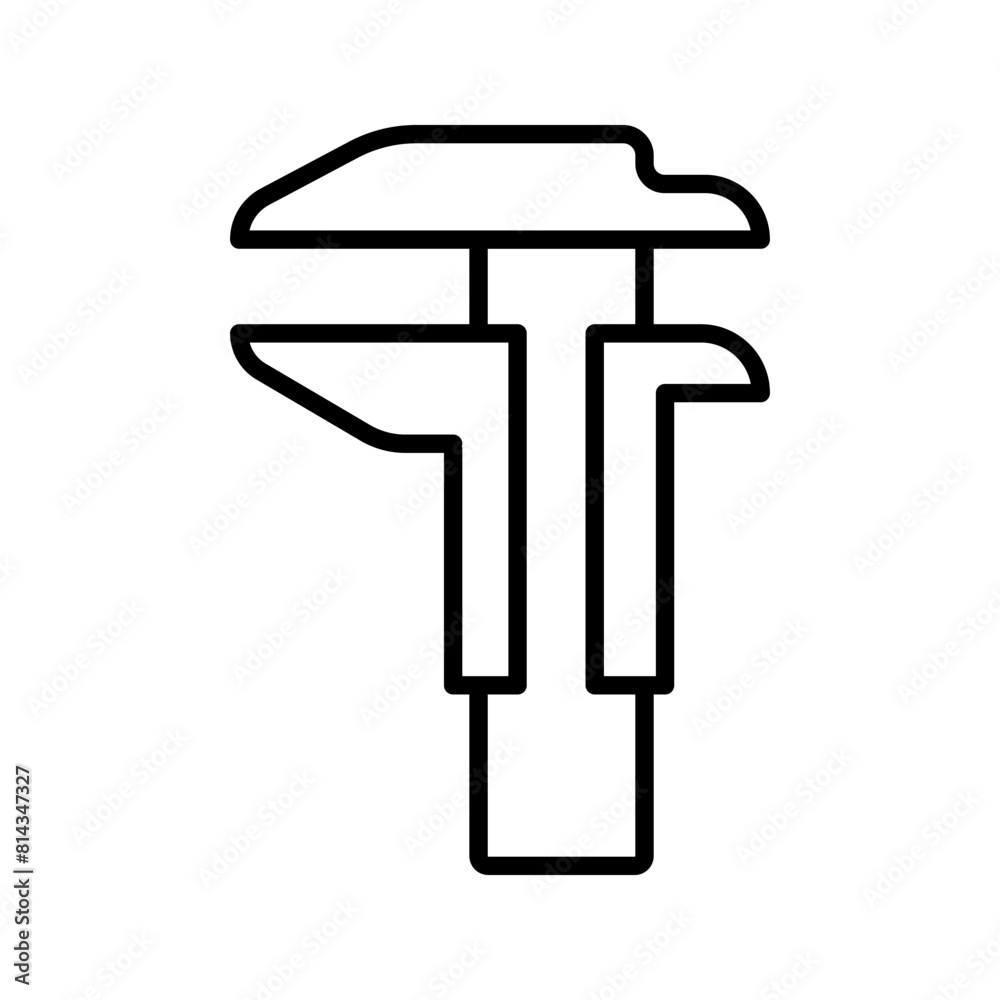 Vernier caliper icon. sign for mobile concept and web design color editable