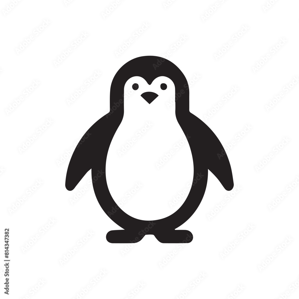 Minimalist penguin logo on a white background Minimalist penguin logo on a white background