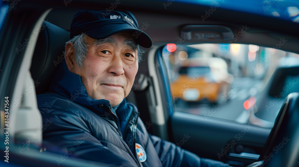 Obraz premium アジア人の高齢ドライバー