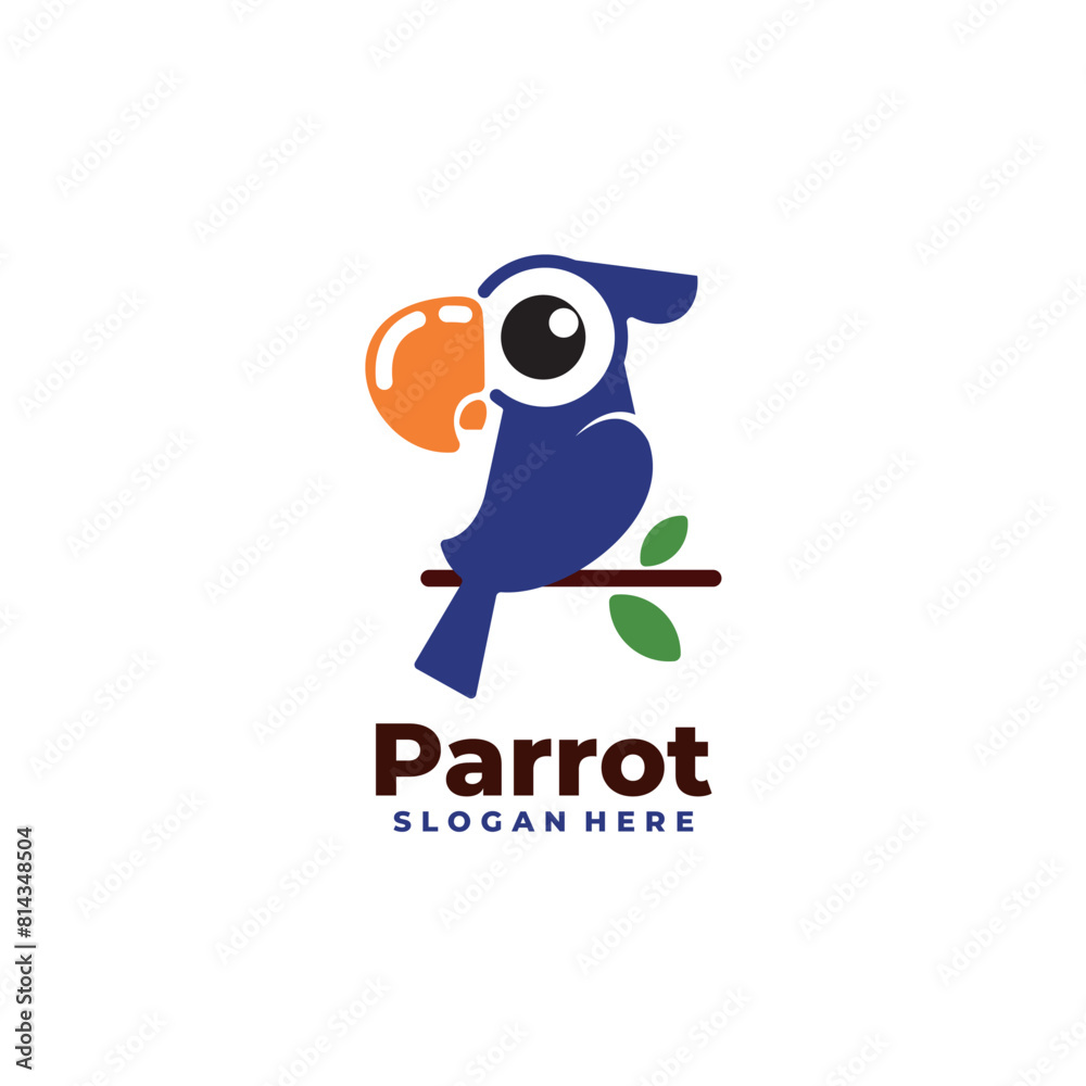 parrot fun logo mascot vector