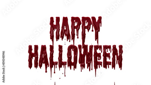 Happy halloween realistic dripping bold text animation 4K video