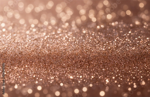 Rose gold glitter bokeh texture background, rose gold - bright and pink background, Generative AI