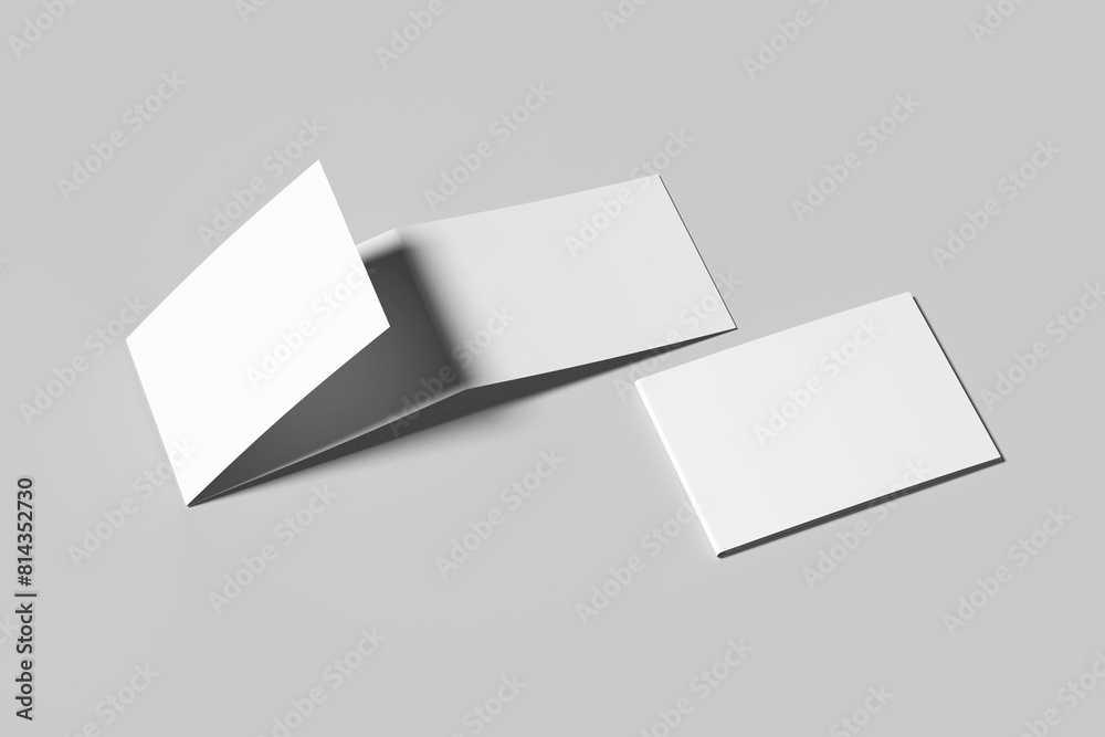 Blank landscape trifold with a silver sand background