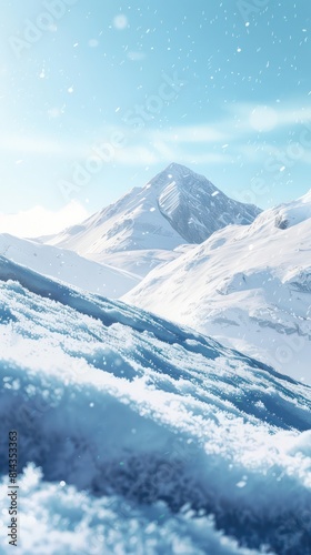 snow on hill  in the style of detailed background elements  uhd image  soft and dreamy depictions